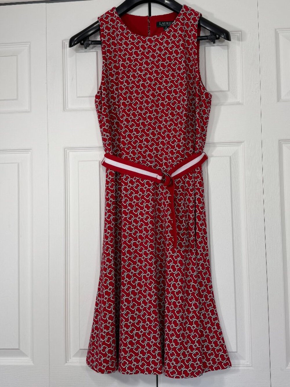Lauren Ralph Lauren A-Line Dress – Chain Link Print – Size 8